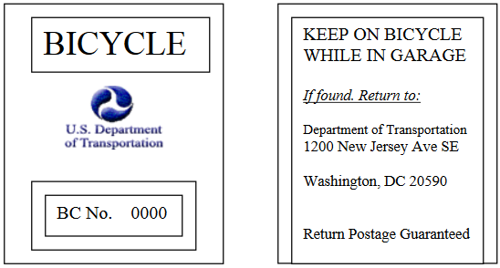 image of Bicycle parking permit front and back