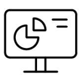 A computer screen showing a pie chart and related data.