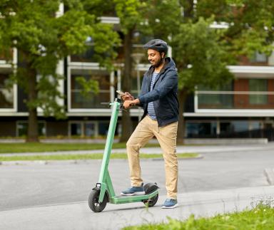 A man on a scooter