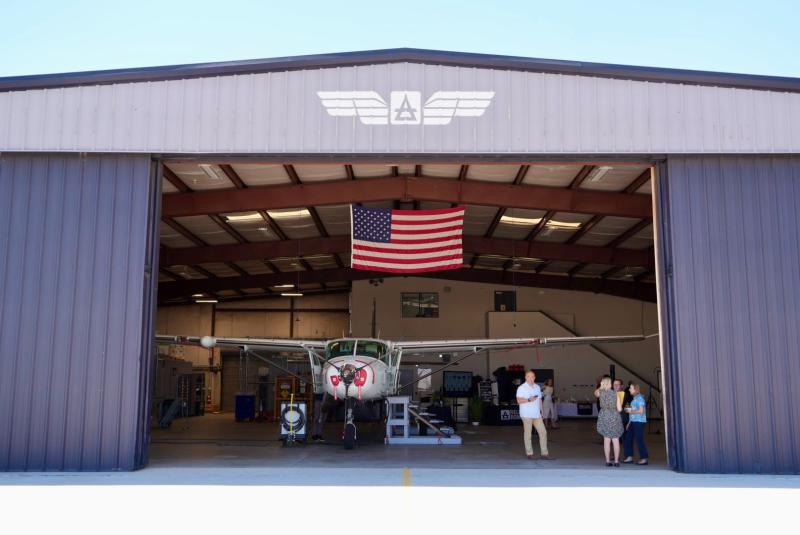 plane in hanger