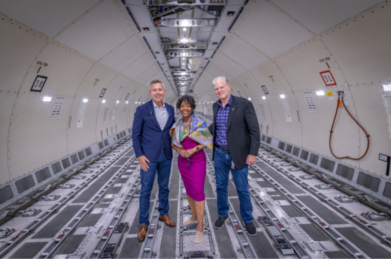 Secretary Duffy in FedEx cargo planee