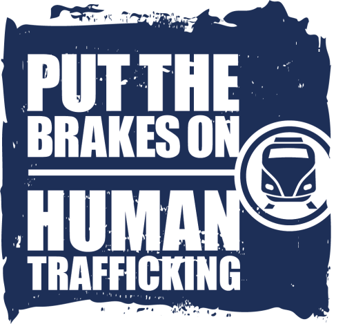 Rail vertical logo for Stop Human Trafficking campaign