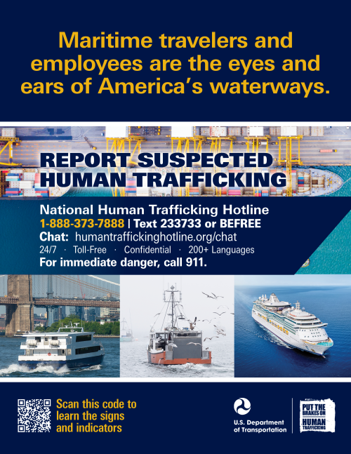 Maritime poster for Stop Human Trafficking campaign