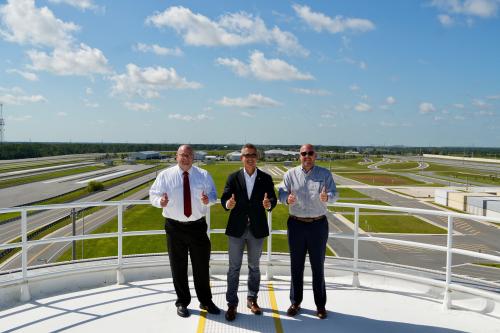 Secretary Duffy views SunTrax’s test tracks, hangars, and facilities from the observation tower
