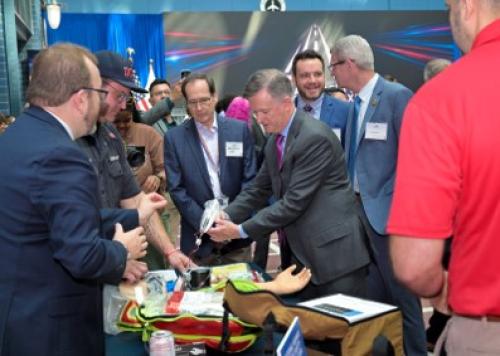 Safety Expo Deputy Secretary Lifesaving booth