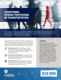 USDOT Countering Human Trafficking in Transportation Factsheet