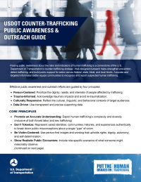 USDOT Counter-Trafficking Public Awareness and Outreach Guide