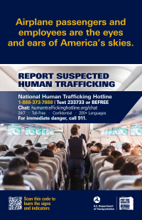 Airplane poster for Stop Human Trafficking campaign