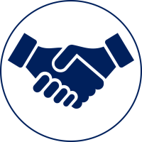 Graphic of two hands clasped in a hand-shake