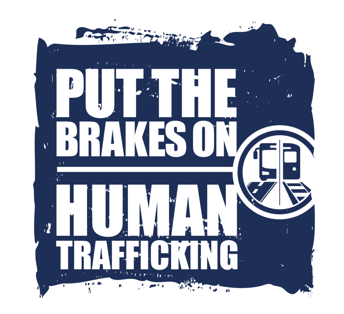 Transit vertical logo for Stop Human Trafficking campaign. 