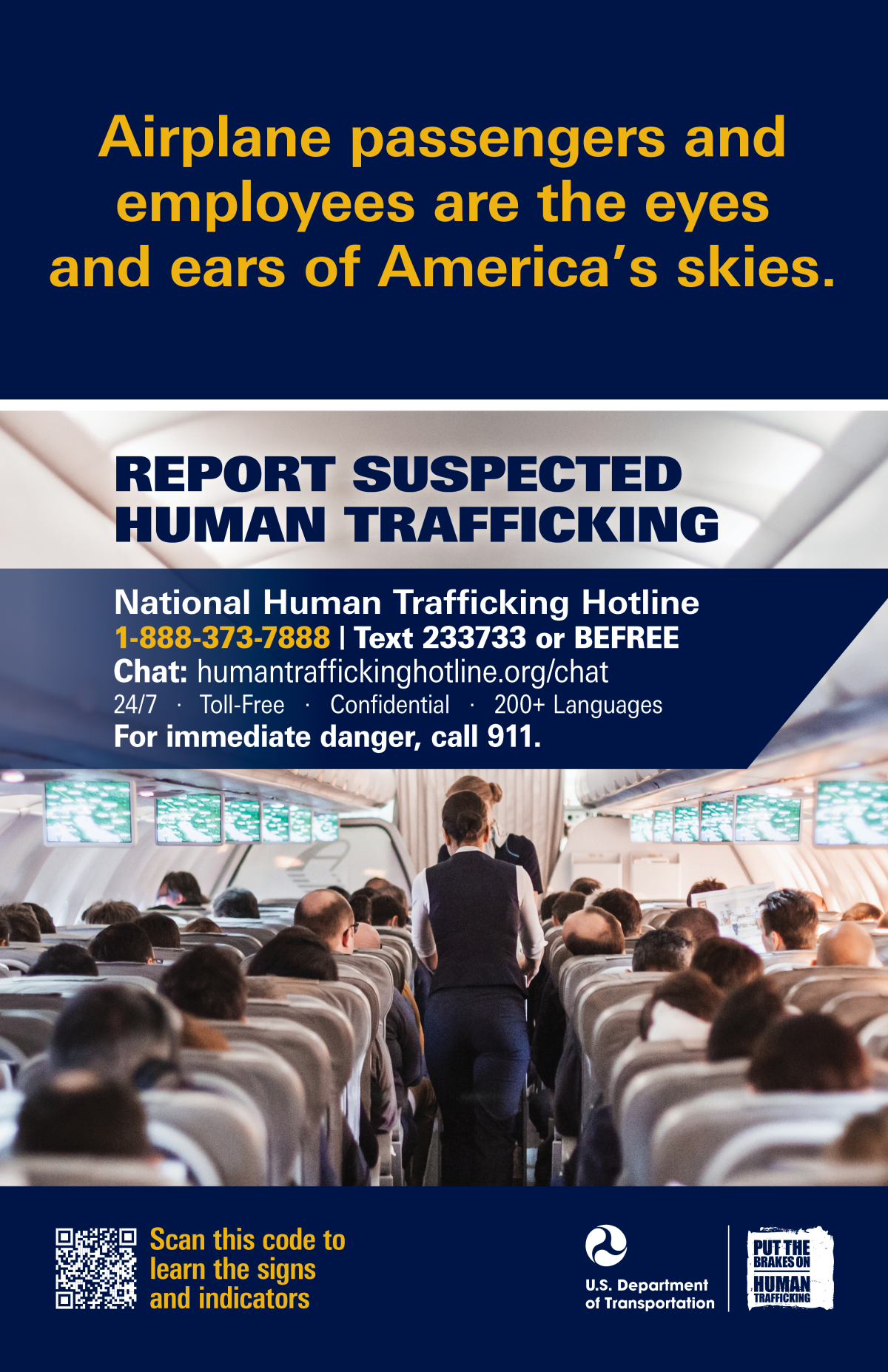 Airplane poster for Stop Human Trafficking campaign