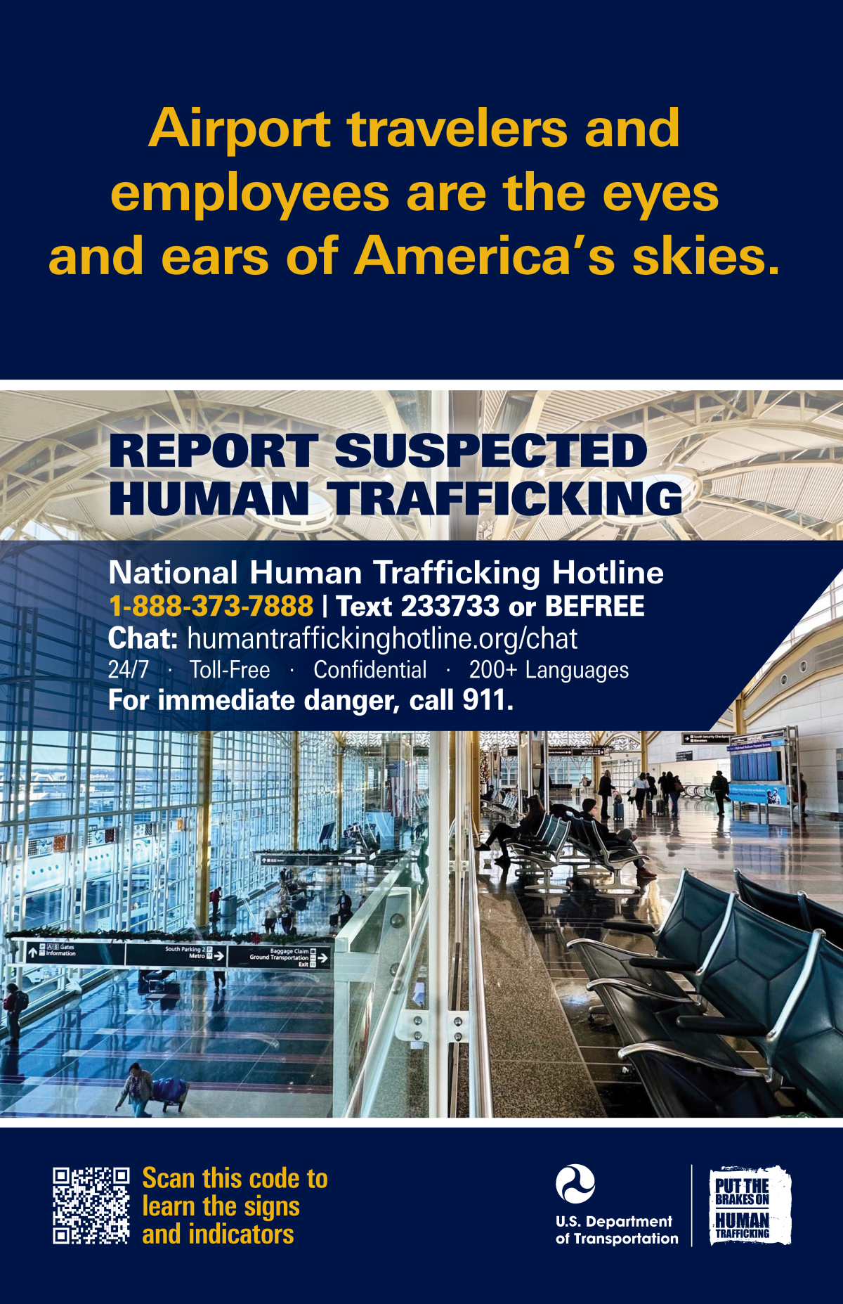 Airport poster for Stop Human Trafficking campaign. 