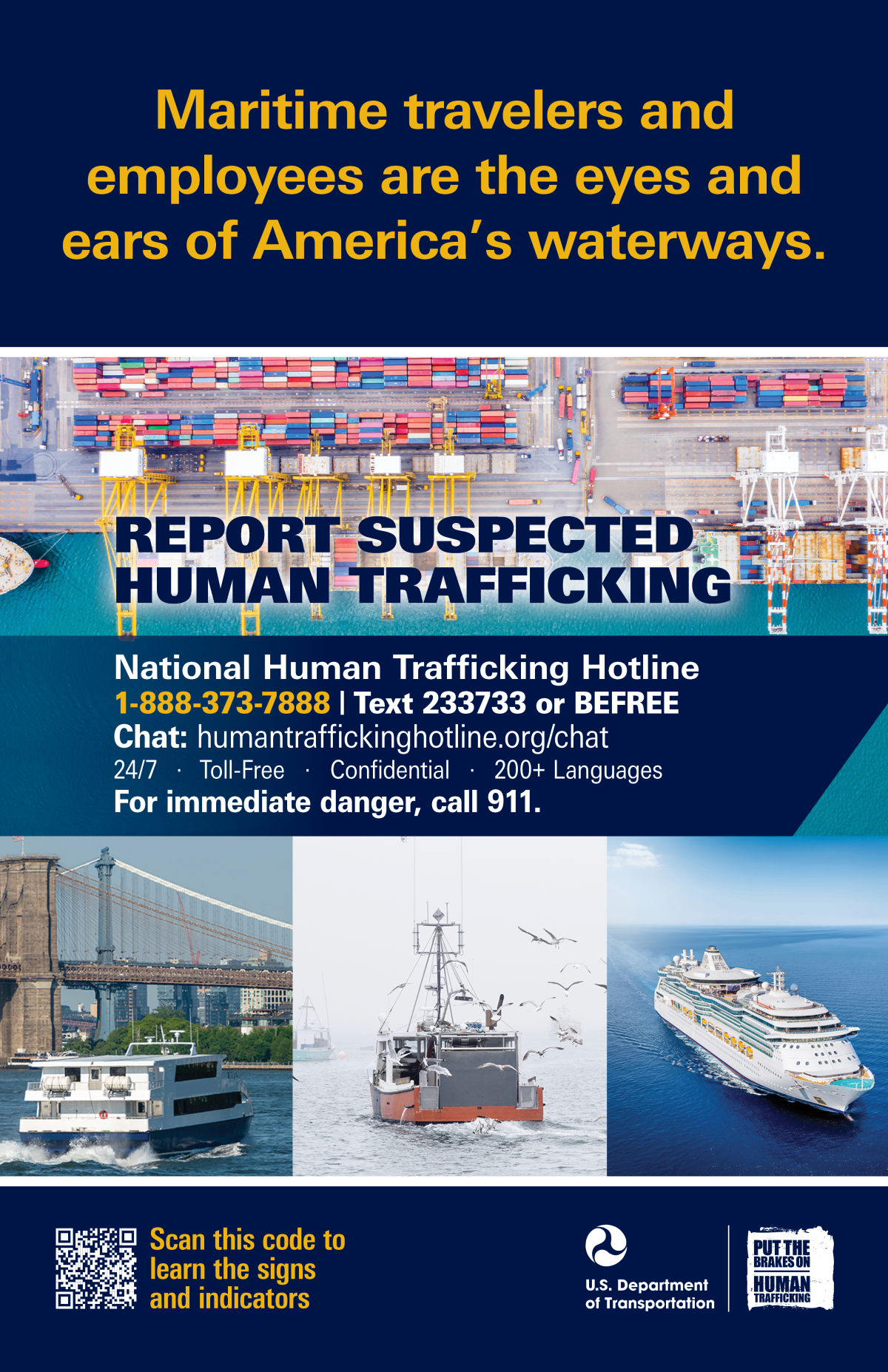 Maritime poster for Stop Human Trafficking campaign