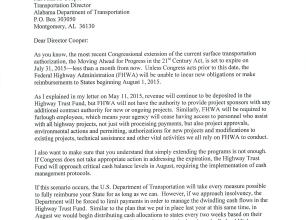 Image of letter to Alabama Transportation Director John Cooper