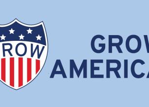 Grow America logo with blue background