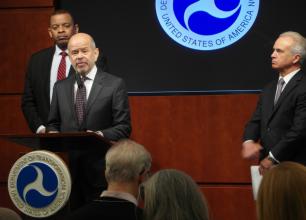 Photo of FAA Administrator Michael Huerta at the SMS rule announcement