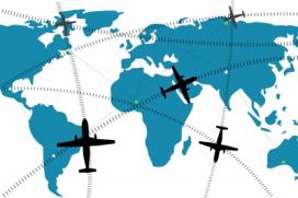 Graphic of Planes Flying Across World