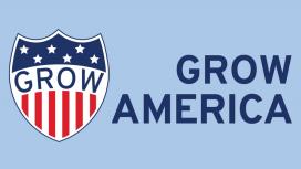 Grow America logo with blue background